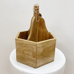 WOOD CUTLERY CADDY