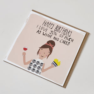 WINE AND CARBS CARD