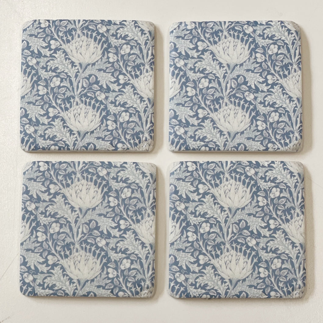 SET/4 BLUE PROTEA COASTERS